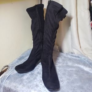 Vintage Black Knee High Boots, Women's size 7.5